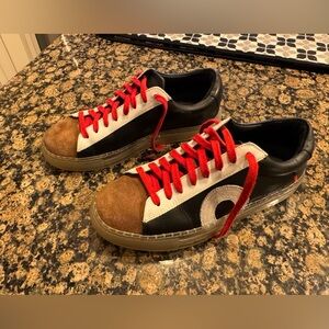 Men's Black, Brown, and Red Sneakers